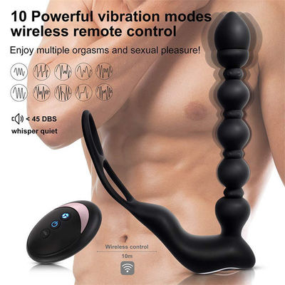 Os grânulos anais de controle remoto obstruem os brinquedos masculinos do sexo anal do Masturbator do silicone