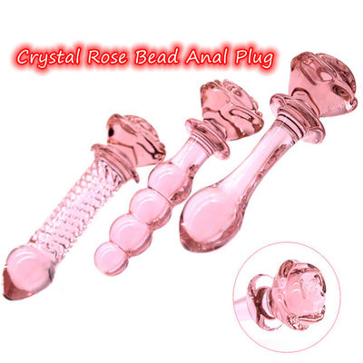 Masturbator Vaginal Expander anal de Crystal Rose Butt Plug Silicone Male