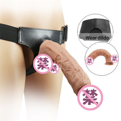 Correia Wearable de TPR no chicote de fios ajustável livre das mãos do vibrador do pênis anal